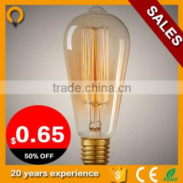 $0.65 2015 retro clear/amber fairy glass edison bulbs ST64