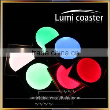 promotional wholesale custom light up glowing LED color changing coasters