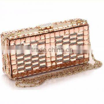 Top selling high quality coffee acrylic clutch bag