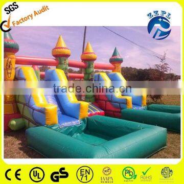 Amusement park inflatable combo water slide for sale