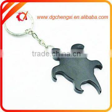 Creative Aluminum Black Turtle-shaped Bottle Opener Keychain