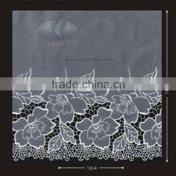 Newest Lithe Design Polyester Floral Swiss Lace Cut work Embroidery
