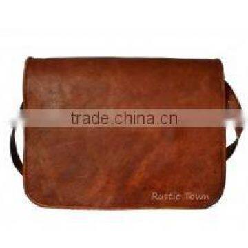 Handmade Brown Leather Messenger Bag CRoss body bag laptop bag 15"