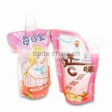 pouch with spout or stand up pouch filling and cap