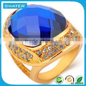 Ally Express Wholesale Sapphire Ring Designs For Men 24K Gold Ring