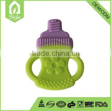 Eco-friendly Baby Milk Bottle Shape Silicone Safety Products Baby Teether Toys
