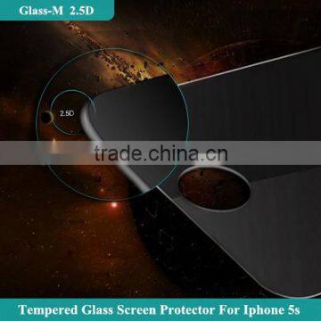 Shatterproof 2.5d retail packaging for iphone screen protector tempered glass film for iphone 5s