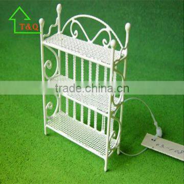 White Metal Dollhouse Plant Shelf, Dollhouse Patio Set, Miniature Furniture