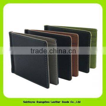 MC015 Slim leather money clip credit card holder