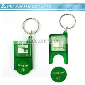 Green Eco-friendly Recycled Plastic Token Coin Keyring