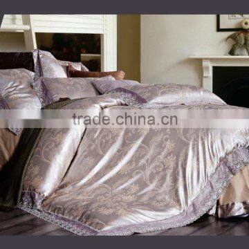 high quality Beautiful design silk cotton jacquard bedding set/ bedding set for marriage,wedding ,gift