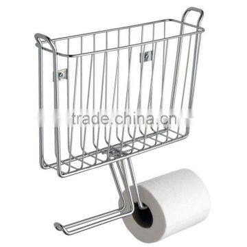 Multi-Fuction Metal Tissue Dispenser with Magazine Rack