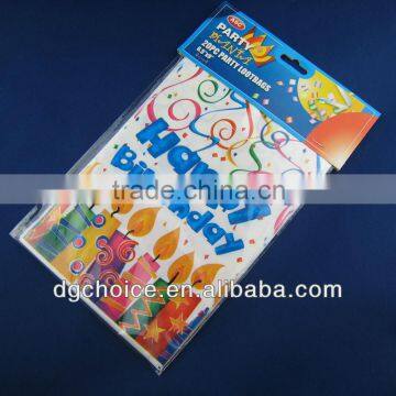 High density polyethylene colorful happy birthday plastic candy bag for kids