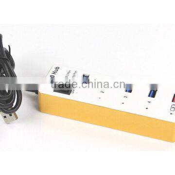 Aluminum Alloy USB 3.0 4 Port Hub Power + 1A Charging Port With Master Power Switch photo-3