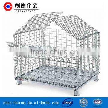 Made in China Best selling Best price foldable Steel warehouse storage cage with lid