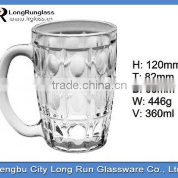 LongRun 360ml 2014 hot sale beautiful recycled water glass tea cup beer glass mugs wholesale