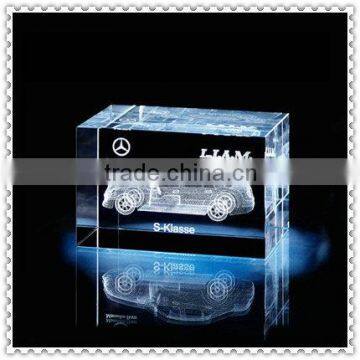 Personality 3D Laser Cut Crystal Cube For Sports Souvenir