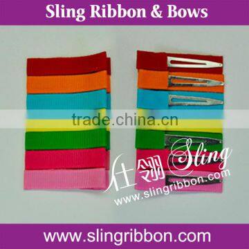 Grosgrain Ribbon Round Hair Snap Clips Material