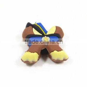 Hot sales cartoon character design pvc rubber animal pencil topper