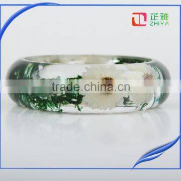 Lucite ResinHandmade Real Flower Botanical Garden Resin Bangle Bracelet. photo-3