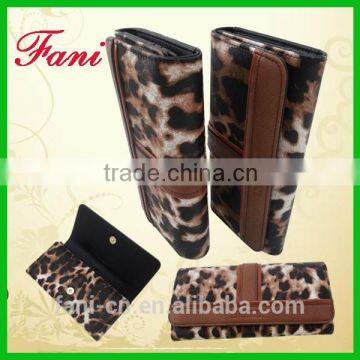 Luxury leopard line printed PU / leather wallets for women/ladies