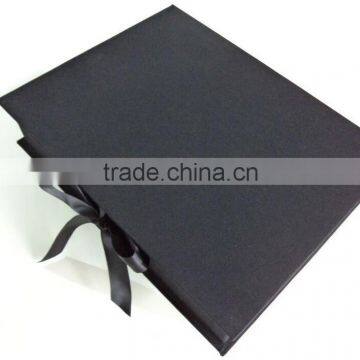 china wholesale luxury linen wedding invitation box with brooch