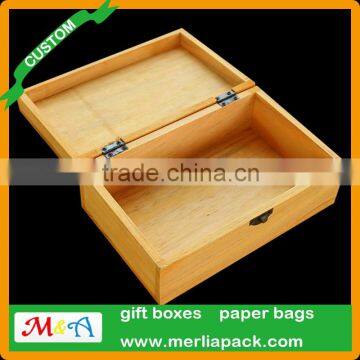 DIY Crafts Wood Chest Box Hinged Metal Clasp Rectangle Memorable Box