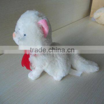 promotion gift white cat/ soft toys/plush toys/plush cat with music