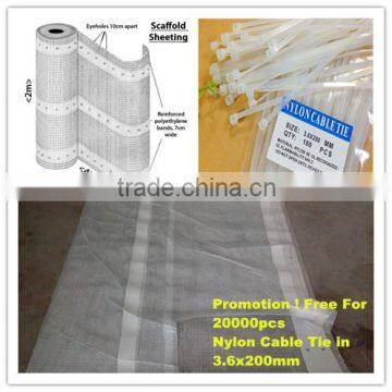 Eco Scaff Mono Sheeting-white 2x45m+Free 20000pcs nylon cable tie