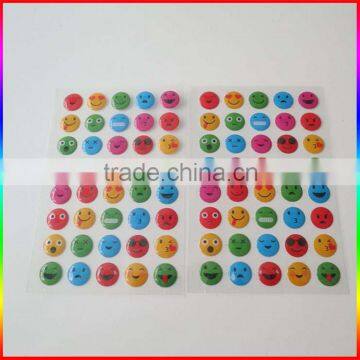 smile face crystal epoxy stickers colorful