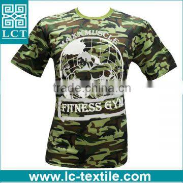 custom print made of super soft cotton fashional fitness GYM camo t shirt