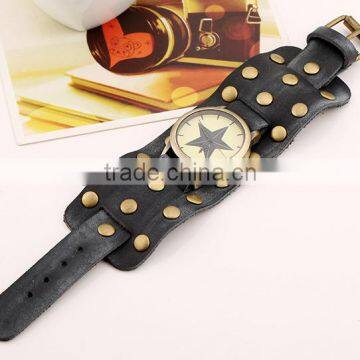 2015 Vintage Handmade Men's Leather Watch Bracelet photo-3