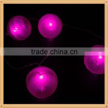 new design heart shaped plastic ball led wireless christmas ornaments lights