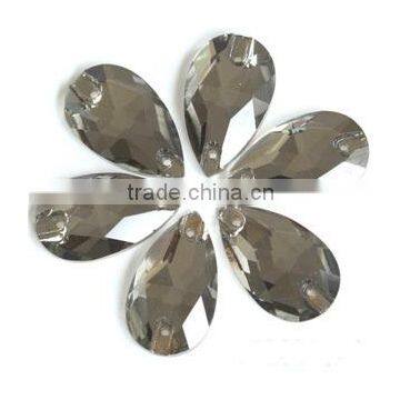 Fashion Teardrop Flat Back Two Holes Crystal Stone Design for Dresses photo-2