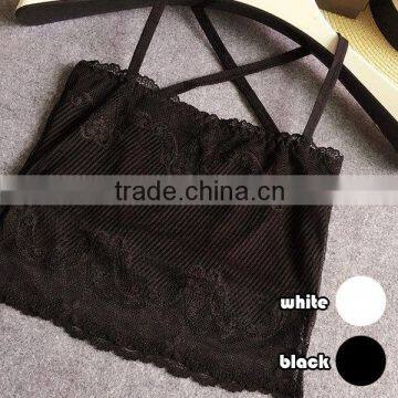 Back Cross Lace Small Vest Comfortable Camisole, Hot Sexy Tube Top Camisoles, Cheap Camisole