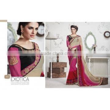 Sacred Fancy Georgette Multi Color Saree/Indian sarees online shopping