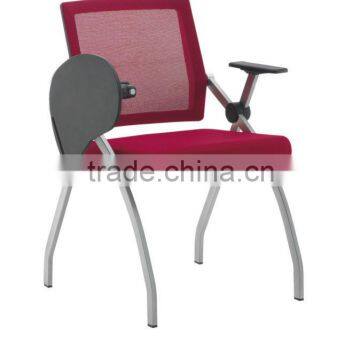 Mesh back folding chairs with writing pad