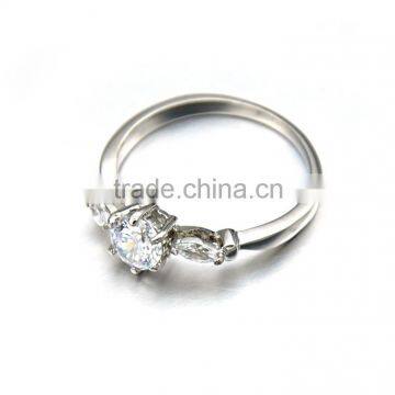 Wholesale Cheap Women Jewelry Silver Stainless Steel Bridal Shiny Crystal Rings photo-2