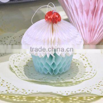 PAPER CUPCAKE LARGE Tissue Paper Hanging Decorations Wedding Decoration Pink Honeycomb Balls Hanging Decorations photo-2