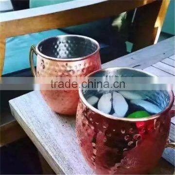 Hot New Products for 2016 18oz 100%Cooper Hammered Copper Moscow Mule Mug With Brass Handle photo-4