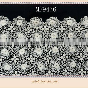 Organic Crochet Cotton Lace Fabric for Garment M9476