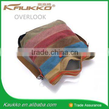 Women Multi Color Canvas Striped Cross Body Bags Fashion Satchel Bags Top Quality College Canvas Tote Handbags photo-6