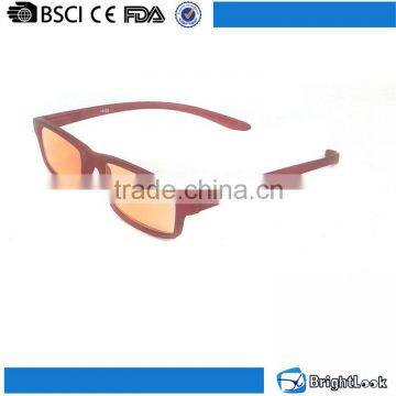 Fashion cool shape high end yellow lens plastic eyeglasses eye shield computer reading glasses for man