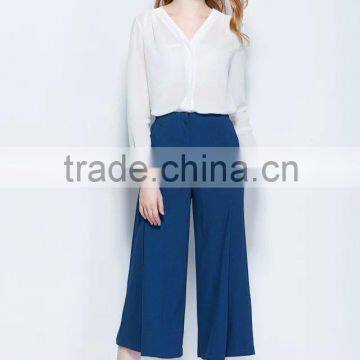 elegant three quarter length pants fashion wide leg pants loose pants for women