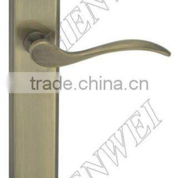 829-850 AB brass door handle on plate