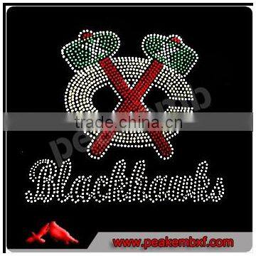 Blackhawks Hotfix Rhinestone Transfer Motif for Sports Tshirts