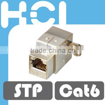 Network Solution Cat6 RoHS 180 Degree Full Shielded STP Module Keystone Jack