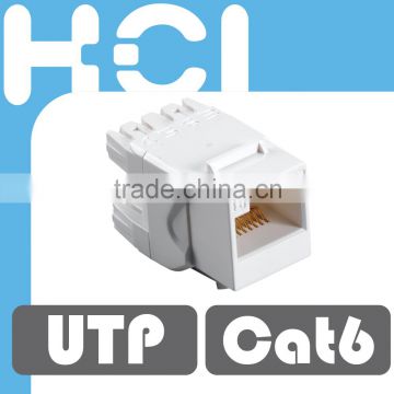 Network Solution Made in Taiwan RJ45 Cat6 180Degree UTP Keystone Jack