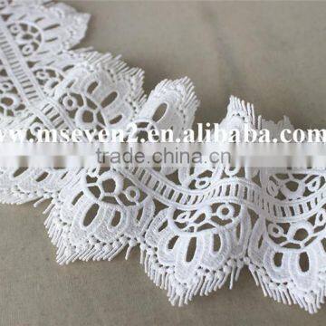 100 % Polyester New Fancy Embroidery Lace Trim,scallop Lace Trim, Eyelash Crochet Lace Trim in White photo-4