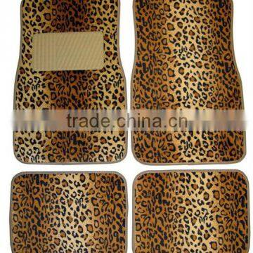 Leopard Print 4 Piece Floor Mat Set